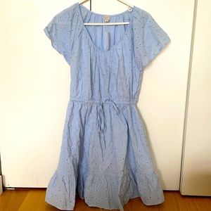 LOFT Beach Eyelet Tiered Flounce Dress